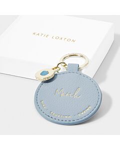 Katie Loxton Birthstone Keyring - March - Aqua Crystal